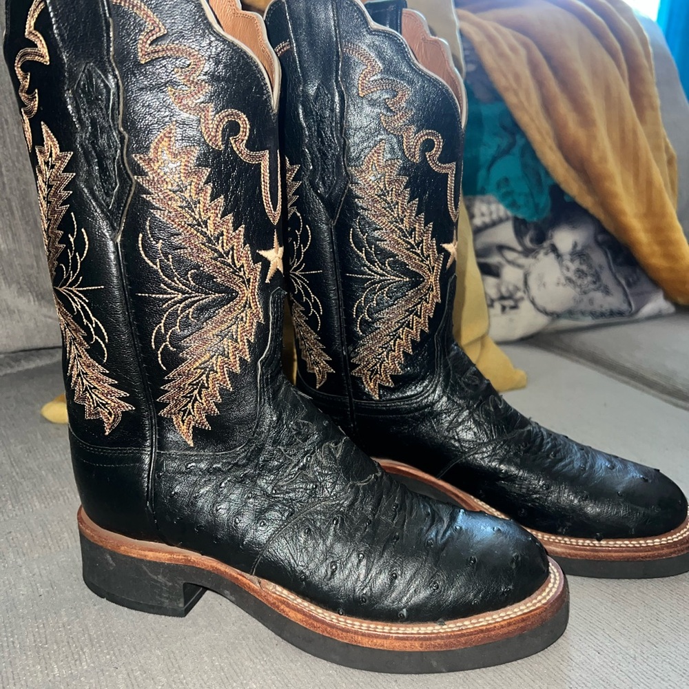Lucchese Black and Tan Western Boots